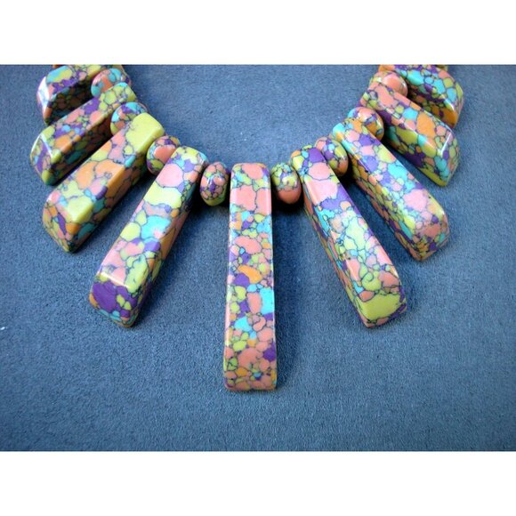 Multicolor Composite Beaded Necklace With Pendant Design & Lobster Claw Clasp  1 - Picture 2 of 4